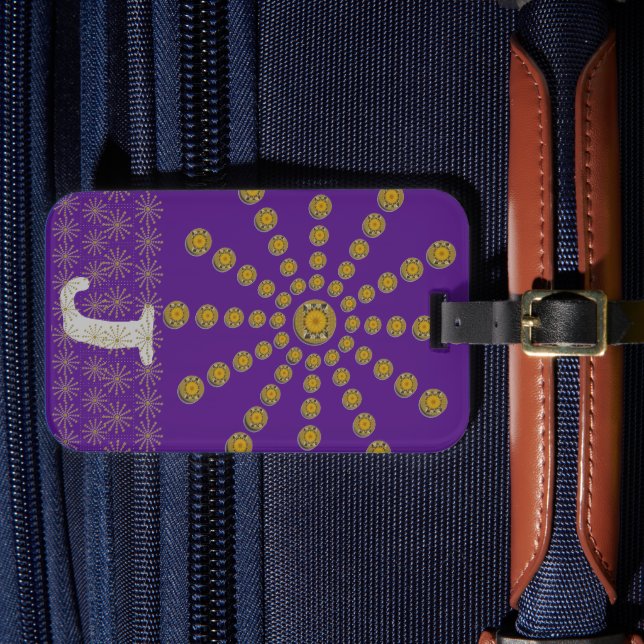 Étiquette À Bagage Cool africain Sunflower Polka Dot Art Design d'imp (Insitu Rectoal 4)