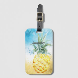 Étiquette À Bagage Cool Ananas été