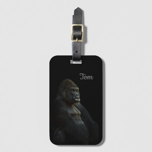 Étiquette À Bagage Cool Parfait Grand Singe Noir  (Devant Vertical)