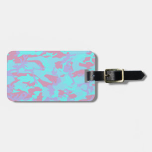 Étiquette À Bagage Cool Pastel Camo Motif