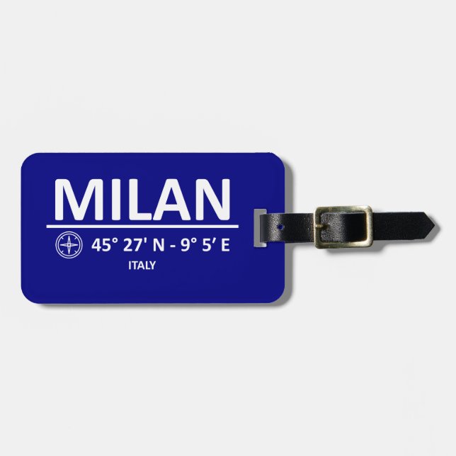 Étiquette À Bagage Coordonnées Milan (Devant horizontal)