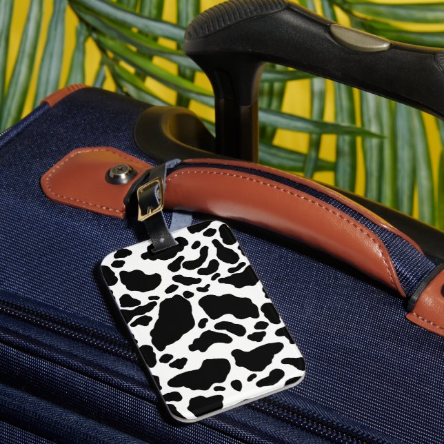 Étiquette À Bagage Copie repérée de vache, motif de vache, fourrure (Insitu Rectoal 1)