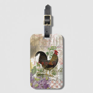 Étiquette À Bagage Coq Vintage Collage Français Ferme Animal de Compa