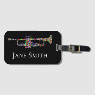 Étiquette À Bagage coque d'instrument en laiton de nom de trompette