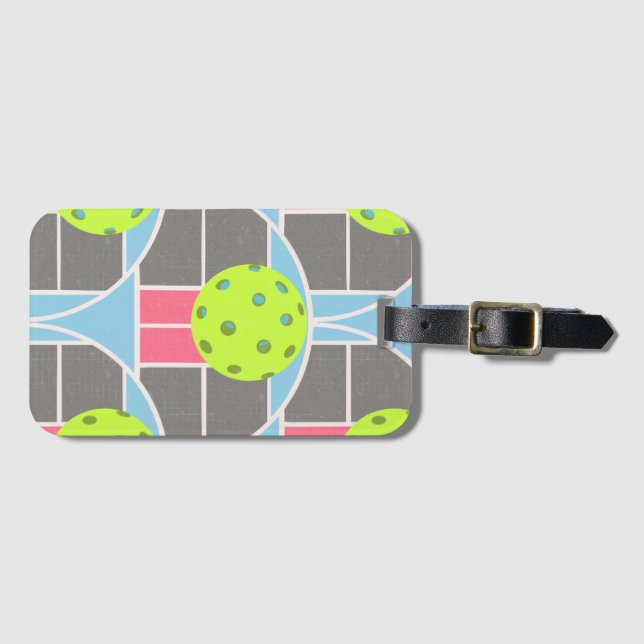 Étiquette À Bagage Coques ipad électroniques modernes de Pickleball à (Devant Horizontal)
