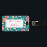 Étiquette À Bagage Coquillages et Motifs d'algues colorés<br><div class="desc">Montrez votre style avec ce dessin dessiné à la main à l'avant et à l'arrière de la balise. Ajoutez votre propre texte pour le faire briller ! Consultez ma boutique pour plus de porte - clés,  cartes de visite,  serviettes,  autocollants et plus encore!</div>