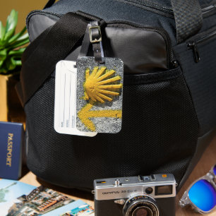 Étiquette À Bagage Coquille El Camino et signe fléché, Espagne Bagage