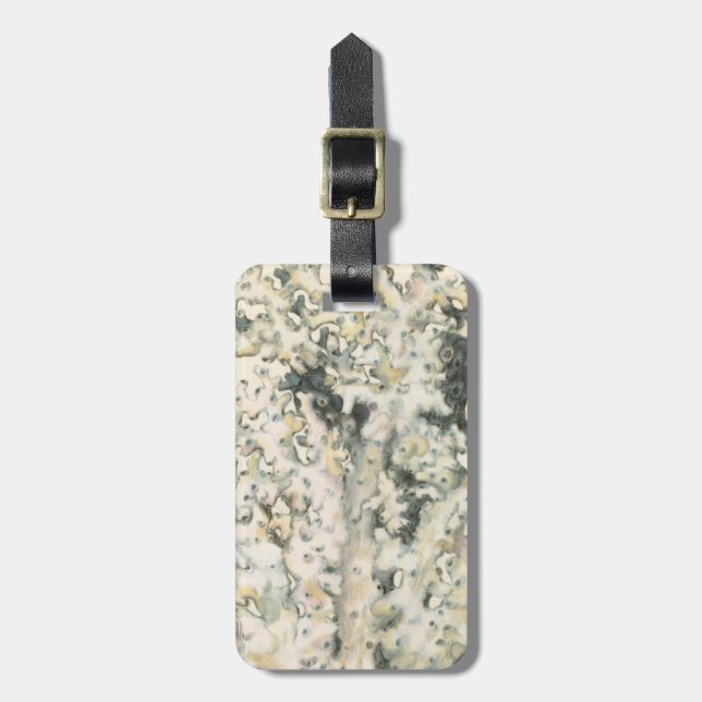 Étiquette À Bagage Corail d'aquarelle antique (Devant Vertical)