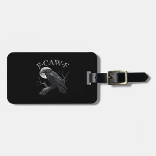 Étiquette À Bagage Corbeau F-Caw-F Oiseau Drôle Lune Gothique Humour