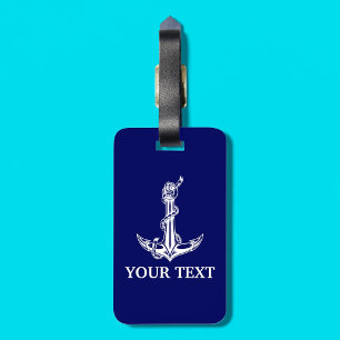 Étiquette À Bagage Corde d'Ancre Nautique vintage Votre texte ici