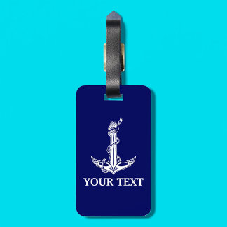 Étiquette À Bagage Corde d'Ancre Nautique vintage Votre texte ici