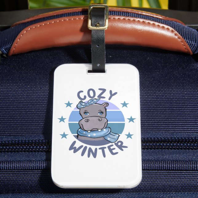 Étiquette À Bagage Cosy Winter Cute Animal (Insitu Rectoal 2)