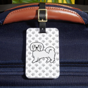 Étiquette À Bagage Coton de Tulear Chien de Dessin Animé Mignon & Tex