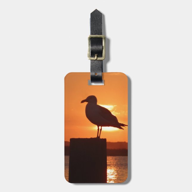 Étiquette À Bagage Coucher de soleil de Seagull (Devant Vertical)
