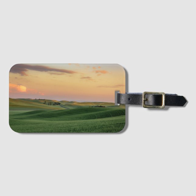 Étiquette À Bagage Coucher du soleil au-dessus de l'état de (Devant Horizontal)