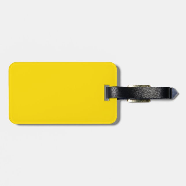 Étiquette À Bagage Couleur jaune (Dos horizontal)