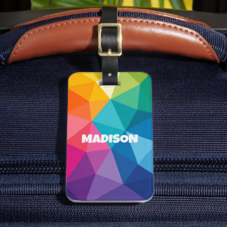Étiquette À Bagage Couleur personnalisée vibrante Mosaïque abstraite 