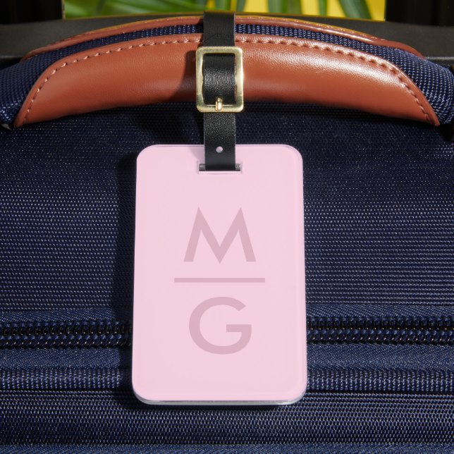 Étiquette À Bagage Couleur Rose Orchidée Pastel Lumière Douce Solide  (Insitu Rectoal 2)