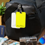 Étiquette À Bagage Couleur uni jaune néon<br><div class="desc">Couleur solide Jaune Néon Couleur moderne.</div>