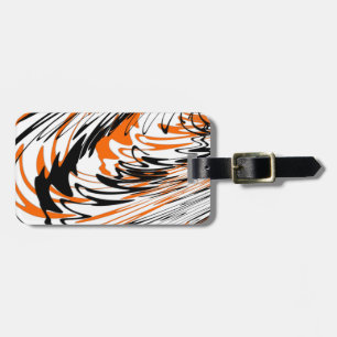 Étiquette À Bagage Couleurs du Bengale Orange et lignes noires
