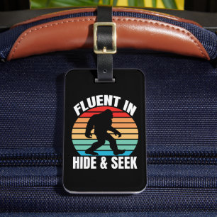 Étiquette À Bagage Courant à cache-cache drôle Bigfoot 