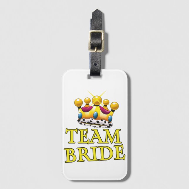 Étiquette À Bagage Couronne de mariée Team Bride (Devant Vertical)