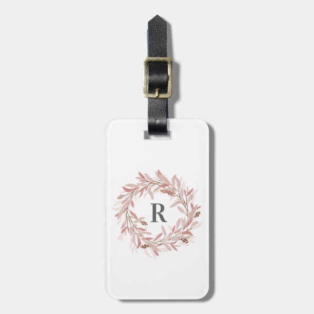 Étiquette À Bagage Couronne de monogramme (Devant Vertical)