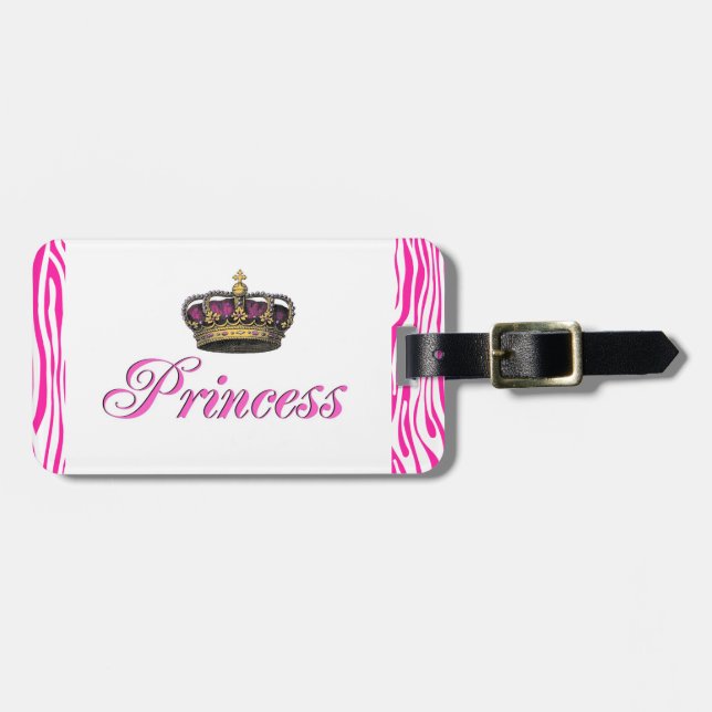Étiquette À Bagage Couronne de princesse dans les roses indien (Devant horizontal)