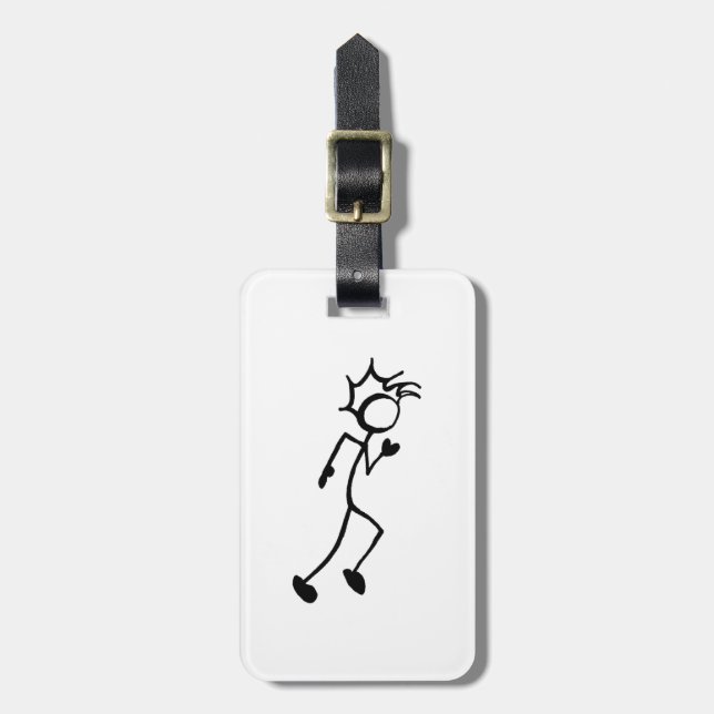 Étiquette À Bagage Course Stickman Track and Field (Devant Vertical)