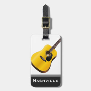 Étiquette À Bagage Coutume de mot de Nashville de guitare acoustique