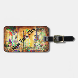 Étiquette À Bagage Coutume grunge urbaine colorée de New York City