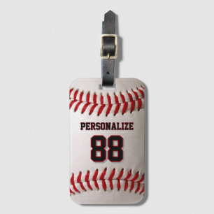 Étiquette À Bagage Couture de baseball classique Nom et numéro person