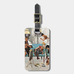 Étiquette À Bagage Cowboy endormi dans le salon de beauté