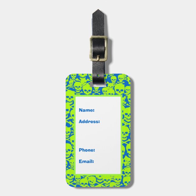 Étiquette À Bagage Crânes (Devant Vertical)