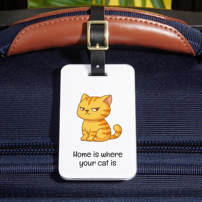 Étiquette À Bagage Cranky Orange Tabby Cat Quote (Insitu Rectoal 2)