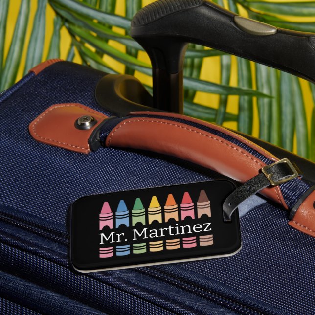 Étiquette À Bagage Crayon Personnalisé Nom de l'enseignant Mignon Dos (Insitu Rectoal 3)