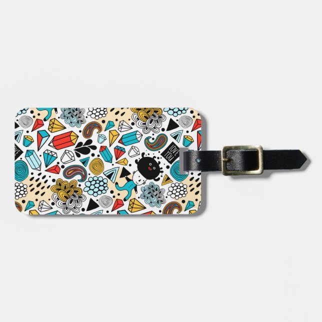 Étiquette À Bagage Crazy head (Devant horizontal)