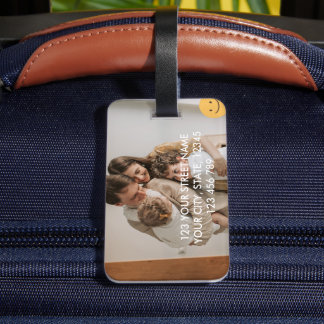 Étiquette À Bagage Create Your Own Custom Family Photo Luggage Tags