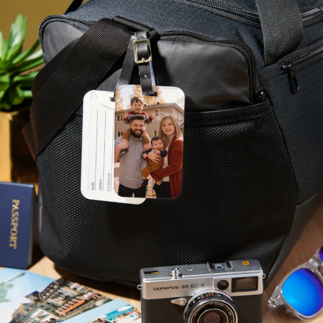 Étiquette À Bagage Create Your Own Photo Custom Picture DIY  (Recto & Verso)