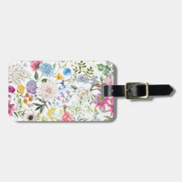 Étiquette À Bagage Création Florale Colorée de Style Vintage