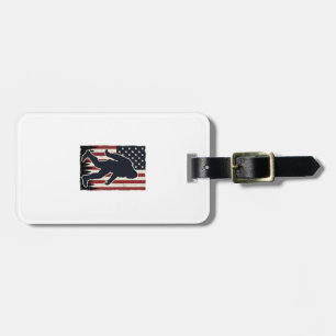 Étiquette À Bagage Créature Sauvage Patriotique Drapeau Vintage Vecte