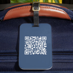 Étiquette À Bagage Créer un code QR analysable   Bleu de marine