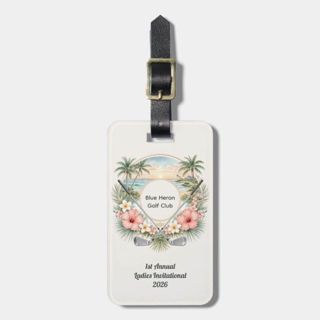 Étiquette À Bagage Créez Votre Propre Golf de Plage pour Femmes  (Devant Vertical)
