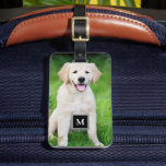 Étiquette À Bagage Créez votre propre monogramme photo complet person<br><div class="desc">Marque de bagage moderne avec photo complète personnalisée. Vous pouvez ajouter votre plus belle photo pour la personnaliser. Vous pouvez changer le nom,  le monogramme et le texte,  si vous avez besoin d'aide,  s'il vous plaît contactez-moi.</div>