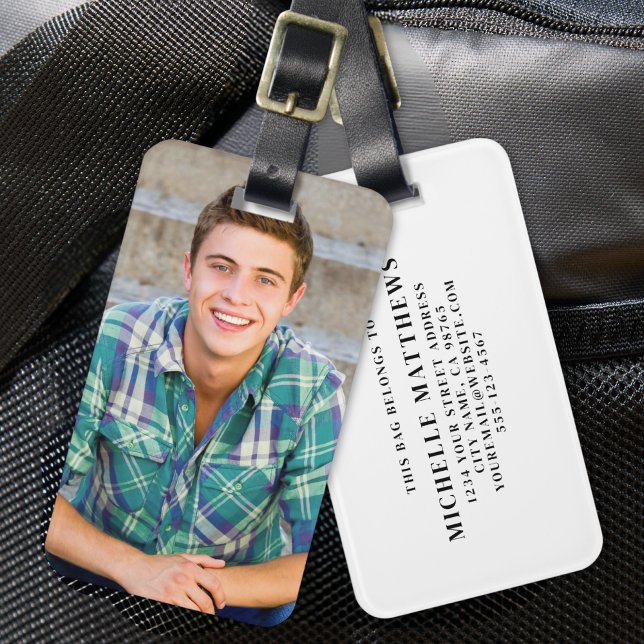 Étiquette À Bagage Créez votre propre photo (Create your Own Photo Luggage Tag)