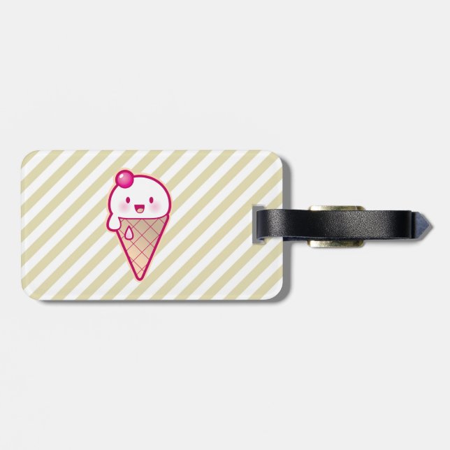 Étiquette À Bagage Crème glacée de Kawaii (Dos horizontal)