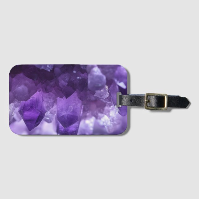 Étiquette À Bagage cristaux d'asméthyste (Devant Horizontal)