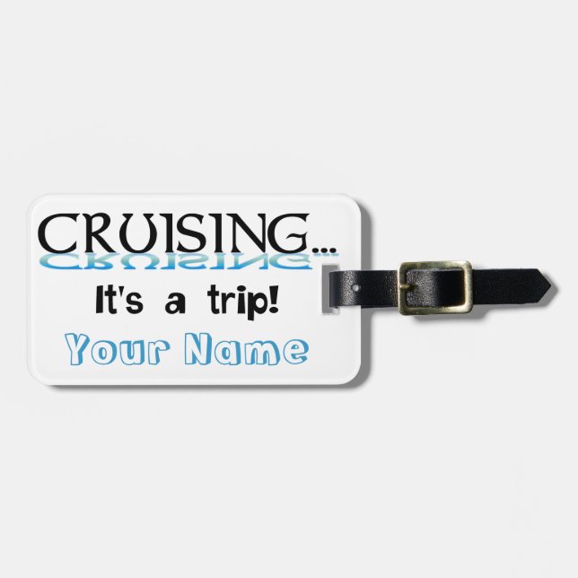 Étiquette À Bagage Croisière… C'est une étiquette de bagage de voyage (Devant horizontal)