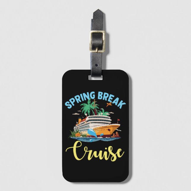 Étiquette À Bagage Croisière de vacances de printemps (Devant Vertical)