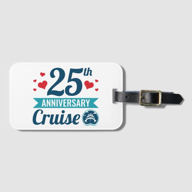Étiquette À Bagage Croisière du 25e anniversaire (Devant Horizontal)